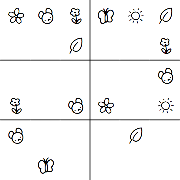 Kids Sudoku 6x6 - Easy