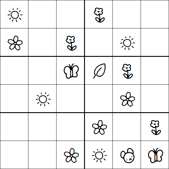 Kids Sudoku 6x6 - Easy