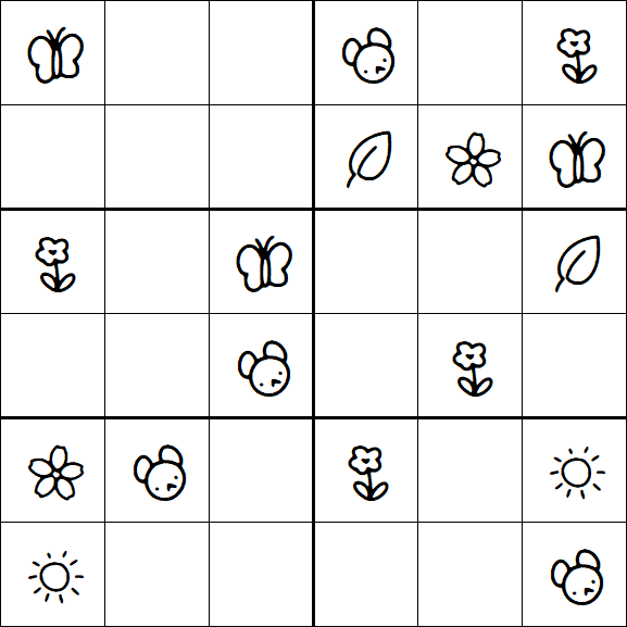 Kids Sudoku 6x6 - Easy