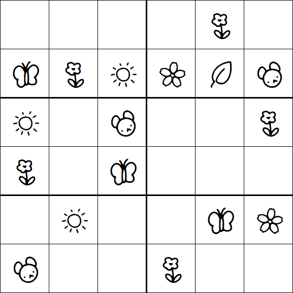 Kids Sudoku 6x6 - Easy