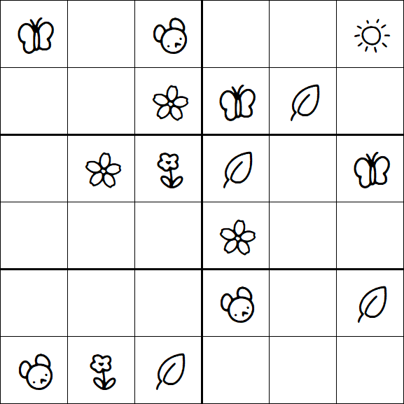 Kids Sudoku 6x6 - Easy