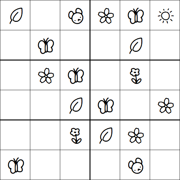 Kids Sudoku 6x6 - Easy