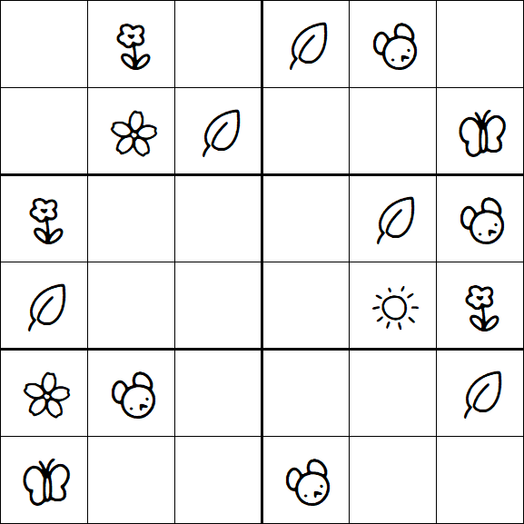 Kids Sudoku 6x6 - Easy