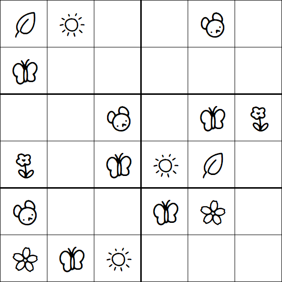 Kids Sudoku 6x6 - Easy