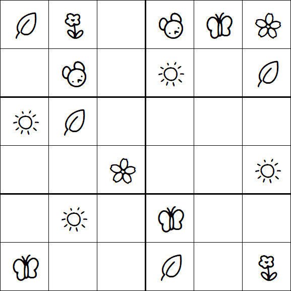 Kids Sudoku 6x6 - Easy