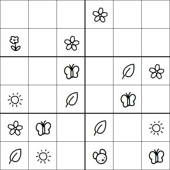 Kids Sudoku 6x6 - Easy