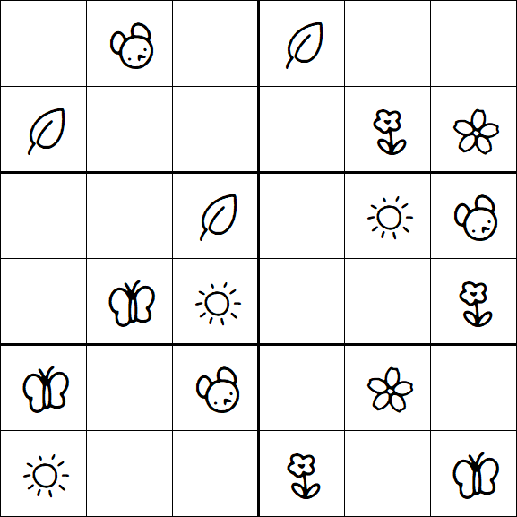 Kids Sudoku 6x6 - Easy