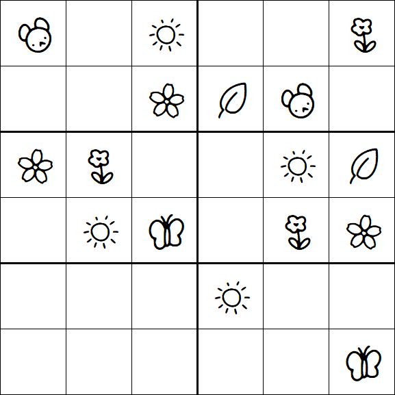 Kids Sudoku 6x6 - Easy