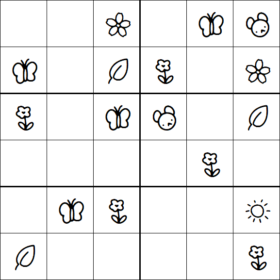 Kids Sudoku 6x6 - Easy