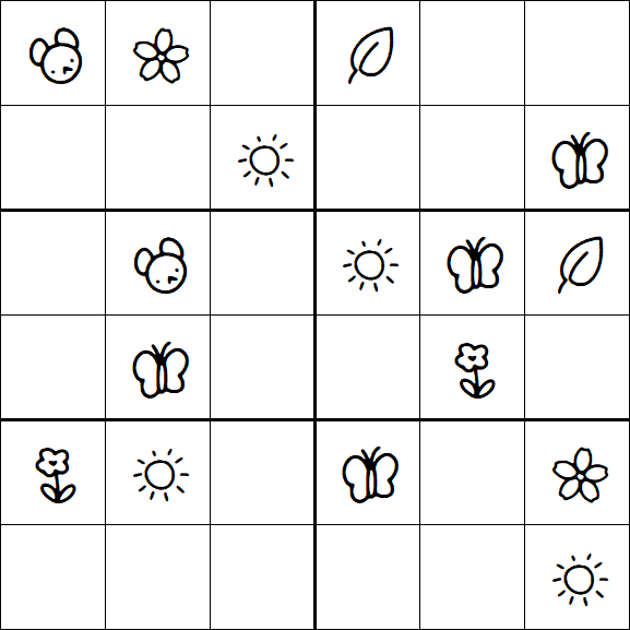 Kids Sudoku 6x6 - Easy