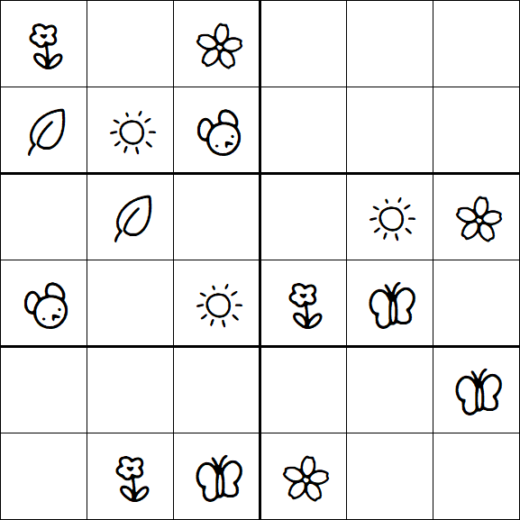 Kids Sudoku 6x6 - Easy