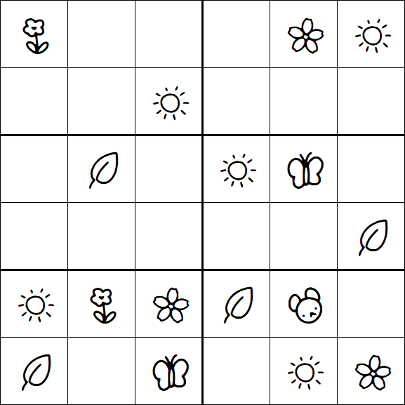 Kids Sudoku 6x6 - Easy