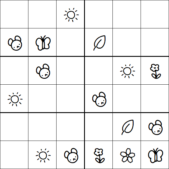 Kids Sudoku 6x6 - Easy