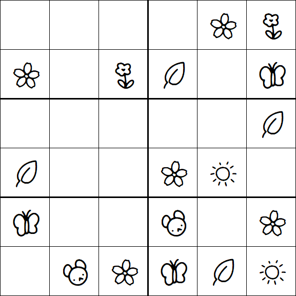 Kids Sudoku 6x6 - Easy
