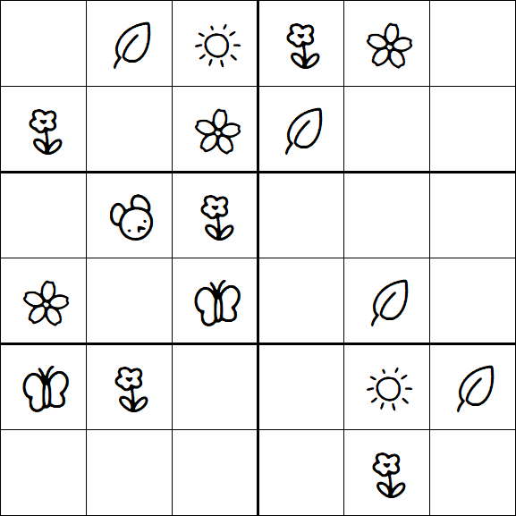 Kids Sudoku 6x6 - Easy