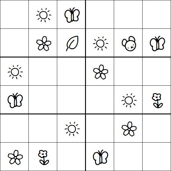 Kids Sudoku 6x6 - Easy