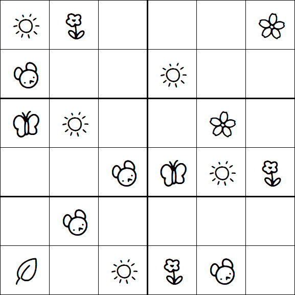 Kids Sudoku 6x6 - Easy