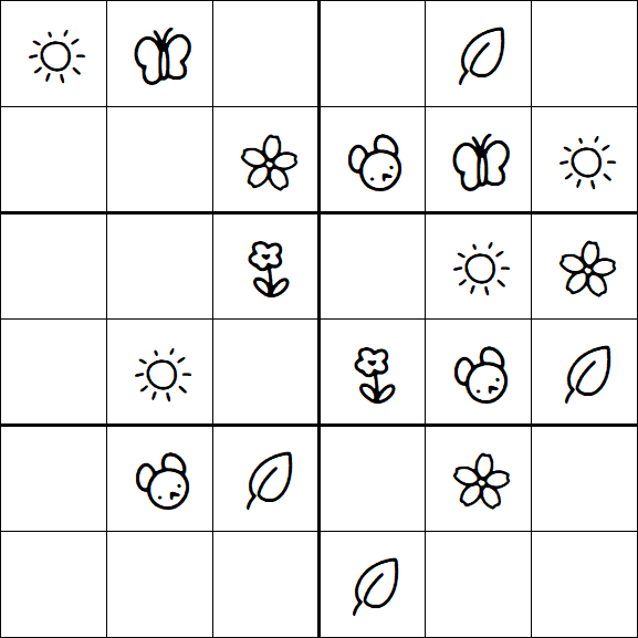 Kids Sudoku 6x6 - Easy