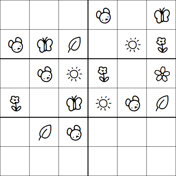 Kids Sudoku 6x6 - Easy