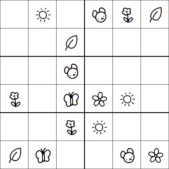 Kids Sudoku 6x6 - Easy