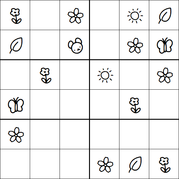 Kids Sudoku 6x6 - Easy