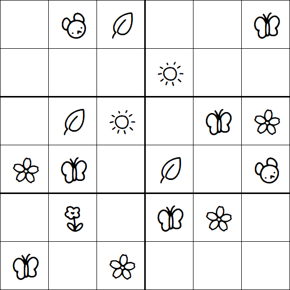 Kids Sudoku 6x6 - Easy