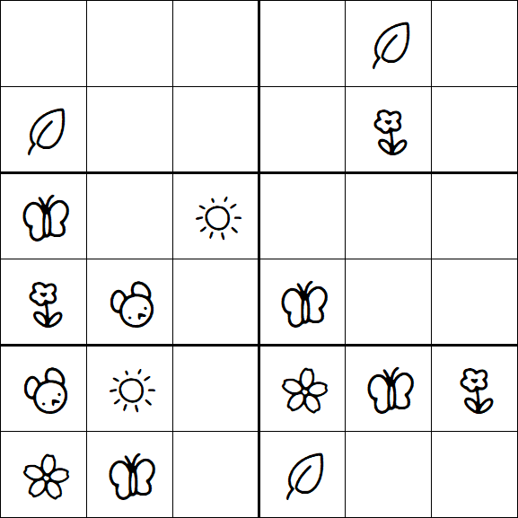 Kids Sudoku 6x6 - Easy