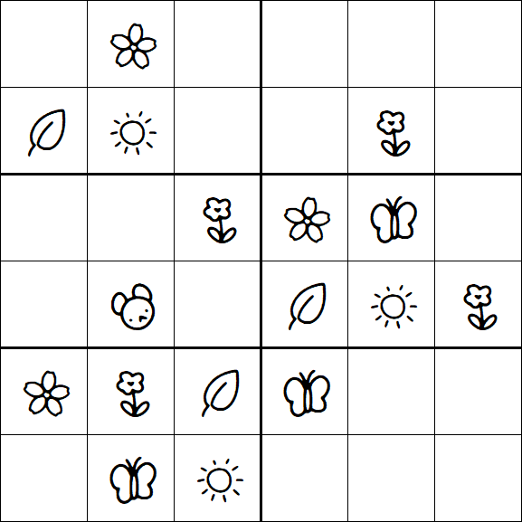 Kids Sudoku 6x6 - Easy
