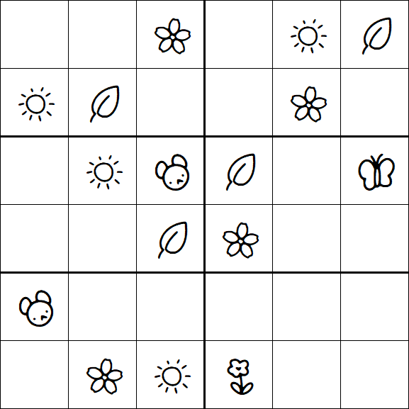 Kids Sudoku 6x6 - Easy