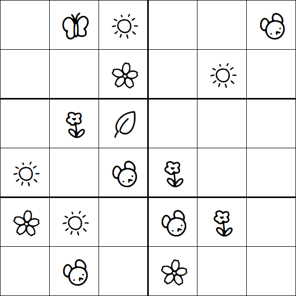 Kids Sudoku 6x6 - Easy