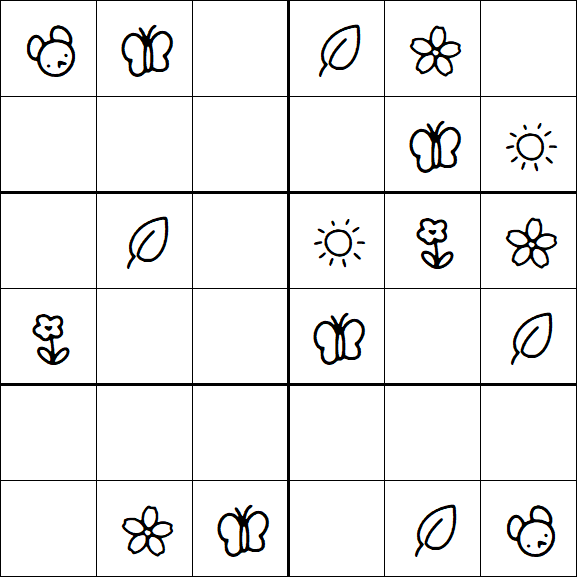 Kids Sudoku 6x6 - Easy