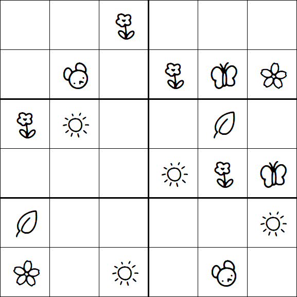 Kids Sudoku 6x6 - Easy