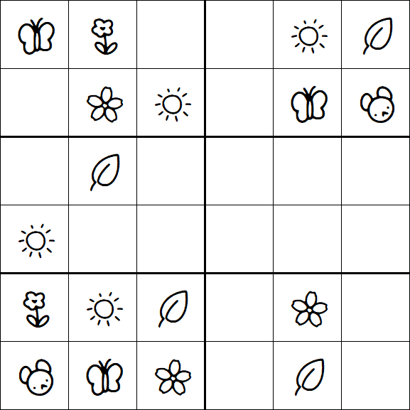 Kids Sudoku 6x6 - Easy