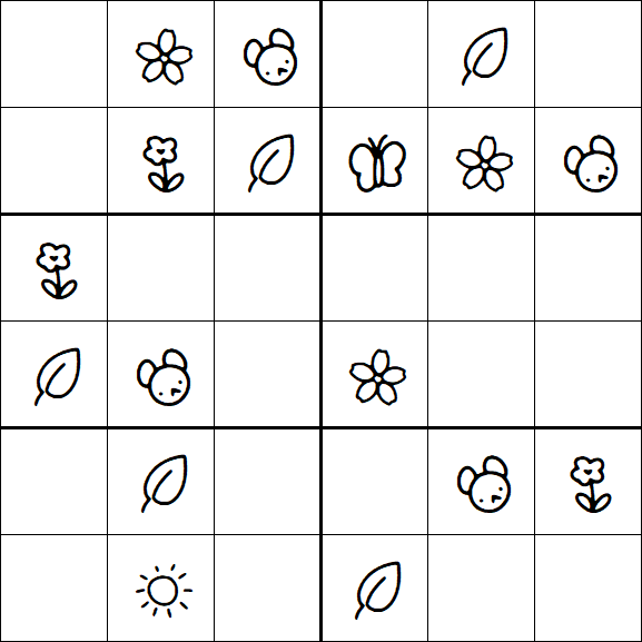 Kids Sudoku 6x6 - Easy