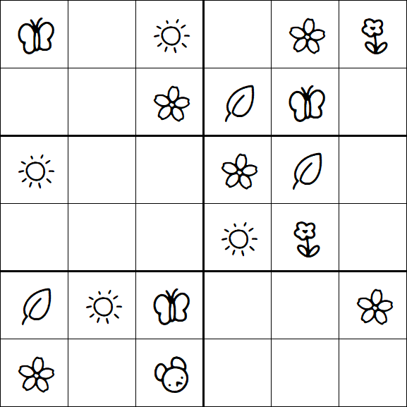 Kids Sudoku 6x6 - Easy