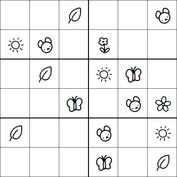 Kids Sudoku 6x6 - Easy