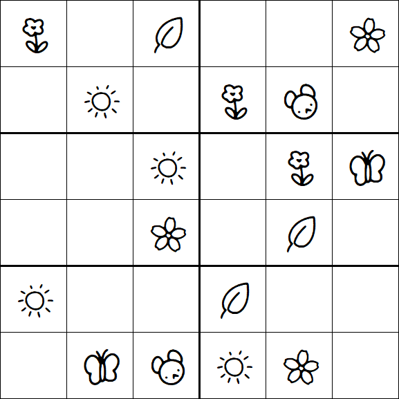 Kids Sudoku 6x6 - Easy