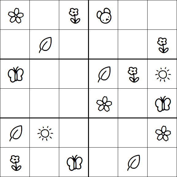 Kids Sudoku 6x6 - Easy