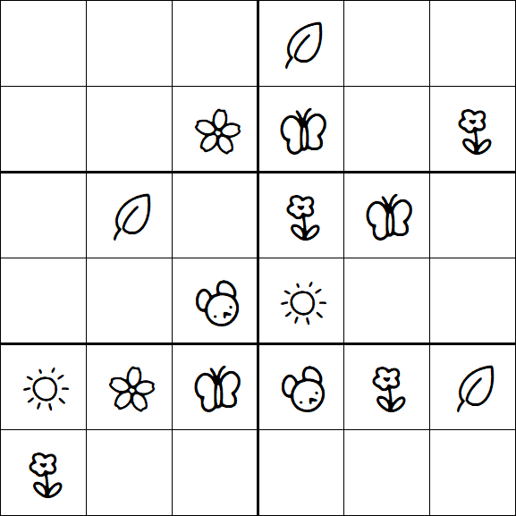 Kids Sudoku 6x6 - Easy