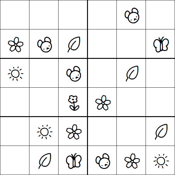 Kids Sudoku 6x6 - Easy