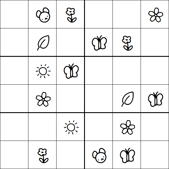 Kids Sudoku 6x6 - Easy