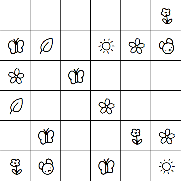 Kids Sudoku 6x6 - Easy