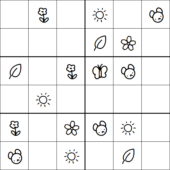 Kids Sudoku 6x6 - Easy