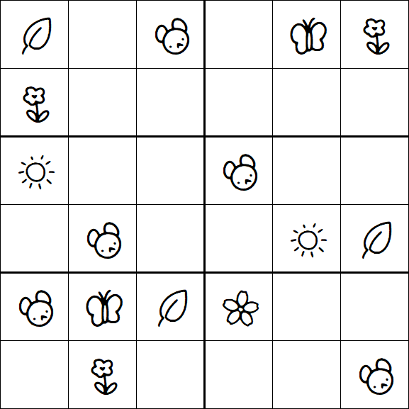 Kids Sudoku 6x6 - Easy