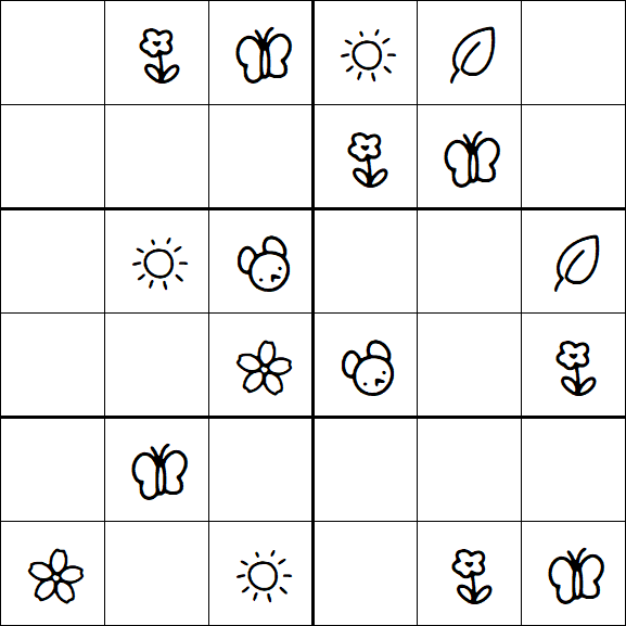 Kids Sudoku 6x6 - Simple