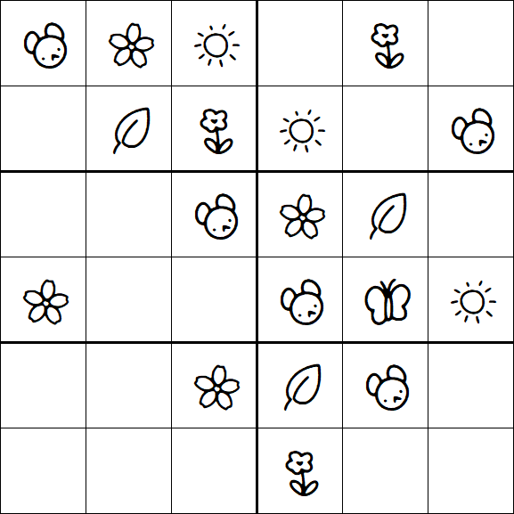 Kids Sudoku 6x6 - Easy