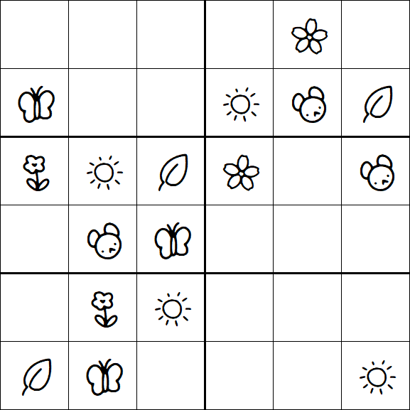 Kids Sudoku 6x6 - Easy