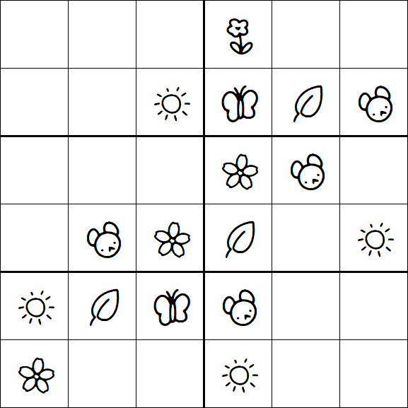 Kids Sudoku 6x6 - Easy