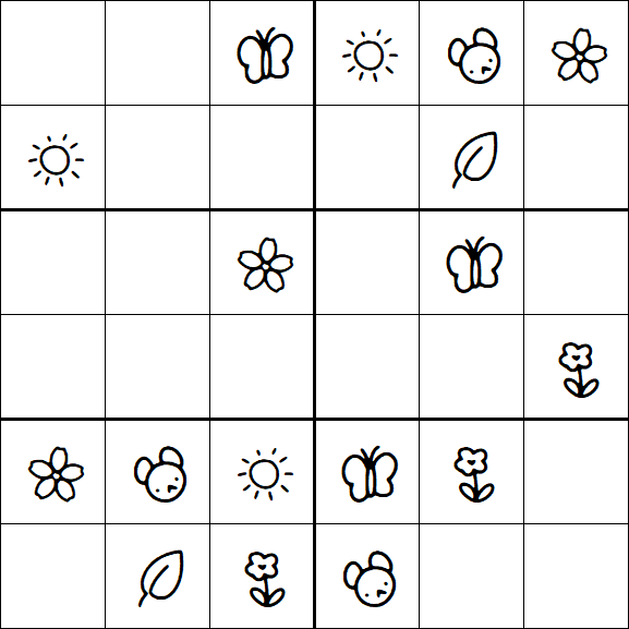 Kids Sudoku 6x6 - Easy