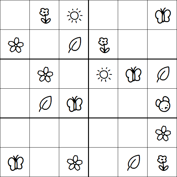 Kids Sudoku 6x6 - Easy